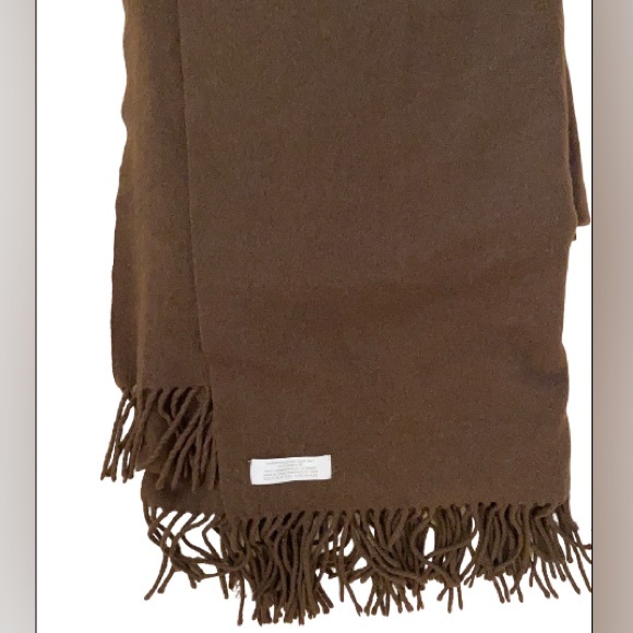 Restoration Hardware Other - Restoration Hardware 100% Cashmere Brown Fringe Throw Blanket OS